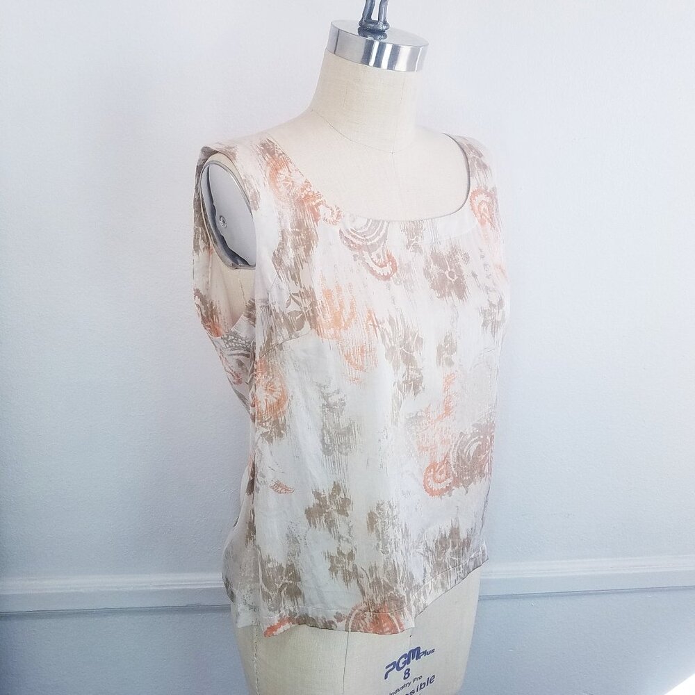 🌸St John | Floral‎ Silk Sleeveless Top, size M